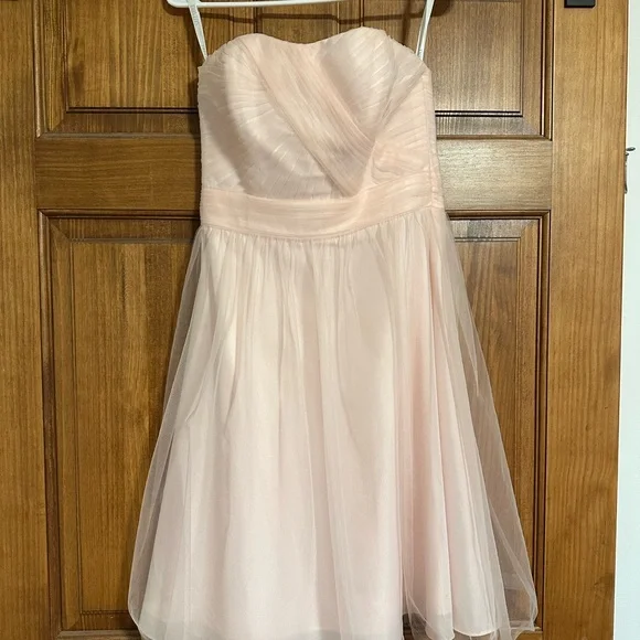 David's Bridal | Dresses | Davids Bridal Pink Strapless Aline Prom Dress |  Poshmark